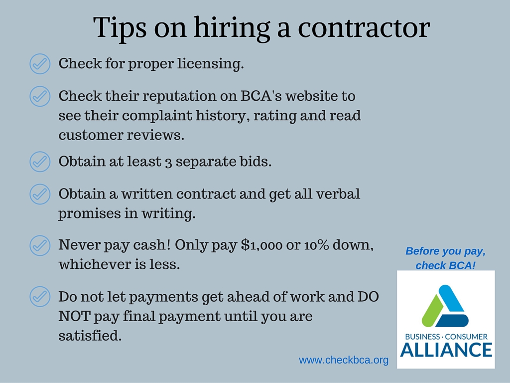 tips on choosing a contractor