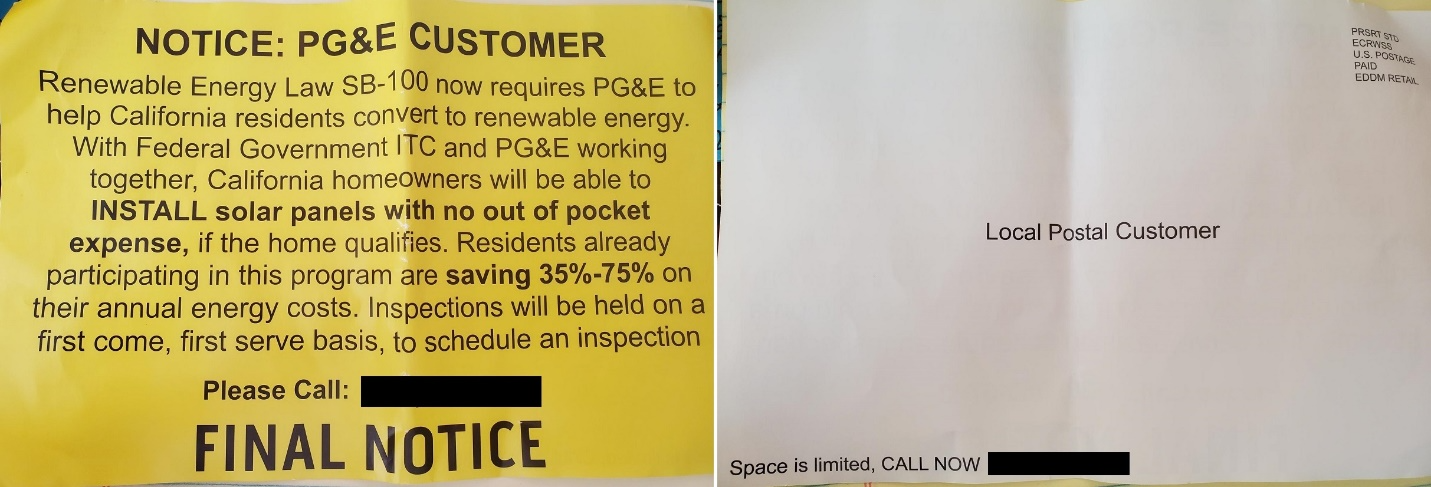 pge customer scam notice